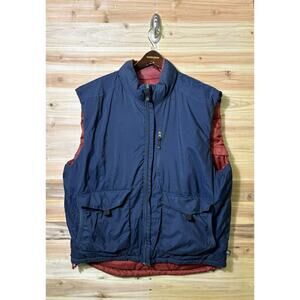 Vintage 90s Nike ACG Reversible Goose Down Puffer Vest Jacket Blue Red Sz L Y2K
